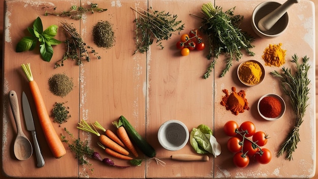 Stół z składnikami sezonowymi